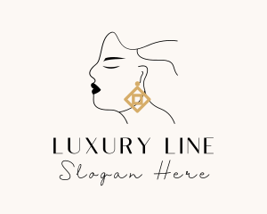 Woman Luxe Jewelry Earring logo design