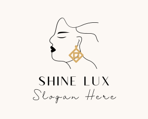 Woman Luxe Jewelry Earring logo design