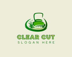 Grass Cutting Lawn Mower logo design