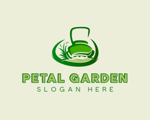 Grass Cutting Lawn Mower logo design