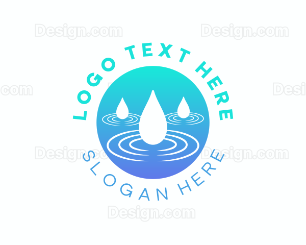 Rain Water Droplets Logo