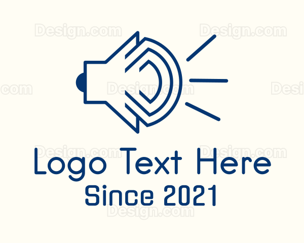 Blue Megaphone Outline Logo