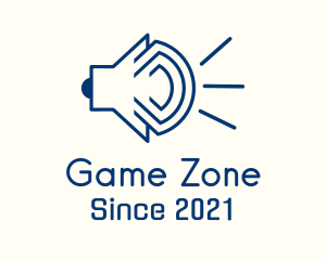 Blue Megaphone Outline  logo