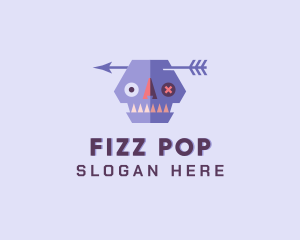 Zombie Monster Skull logo design