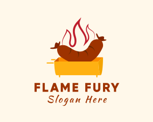 Flame Hot Dog Grill logo design