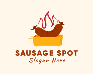 Flame Hot Dog Grill logo design