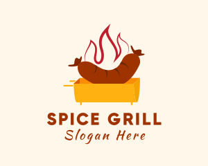 Flame Hot Dog Grill logo design