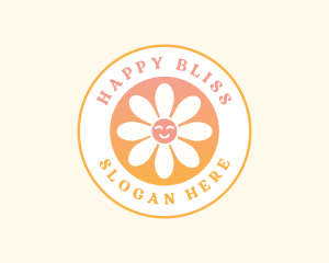 Happy Flower Smile logo design