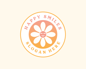 Happy Flower Smile logo design