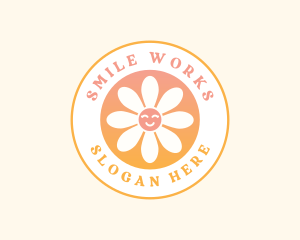 Happy Flower Smile logo design