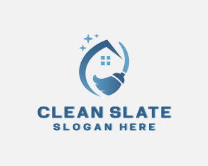 House Cleaning Broom logo design