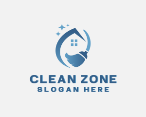 House Cleaning Broom logo design