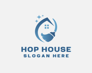 House Cleaning Broom logo design