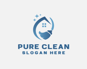 House Cleaning Broom logo design