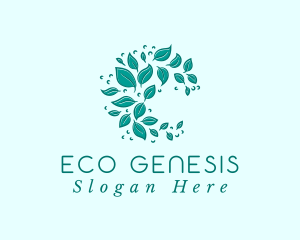 Botanical Leaf Wreath logo design