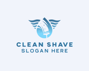 Water Squeegee Cleaning logo design