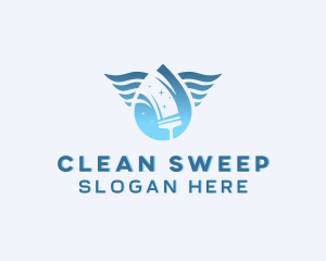 Water Squeegee Cleaning logo design