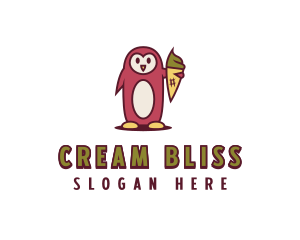 Gelato Penguin Creamery logo design