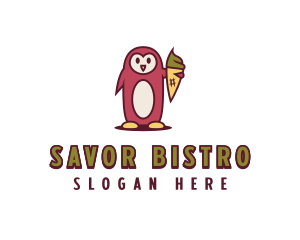 Gelato Penguin Creamery logo design