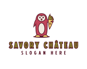 Gelato Penguin Creamery logo design