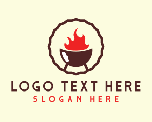 Hot Barbecue BBQ Grill logo design