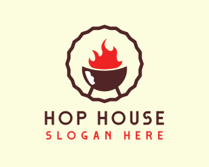 Smoked Hot Barbecue BBQ Grill logo design