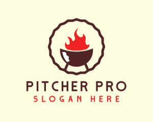 Smoked Hot Barbecue BBQ Grill logo design