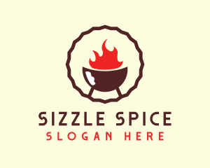 Smoked Hot Barbecue BBQ Grill logo design