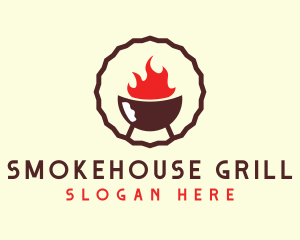 Smoked Hot Barbecue BBQ Grill logo design