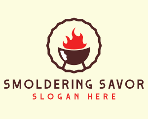 Smoked Hot Barbecue BBQ Grill logo design