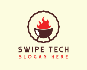 Smoked Hot Barbecue BBQ Grill logo design