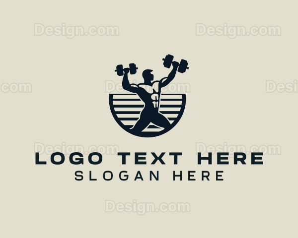 Weightlifting Dumbbell Fitness Logo