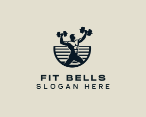 Weightlifting Dumbbell Fitness logo design