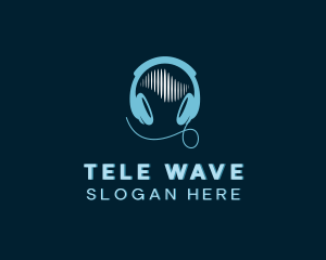 Sound Wave Headphones logo design