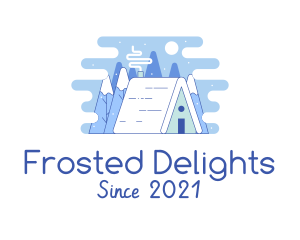 Winter Forest Cabin logo design