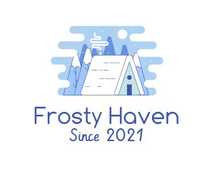 Winter Forest Cabin logo design