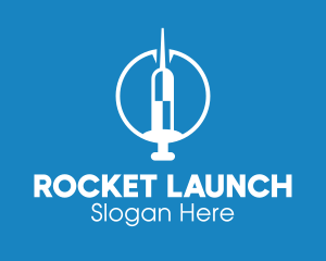 Rocket Vaccine Syringe logo design