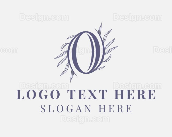 Leaf Border Letter O Logo