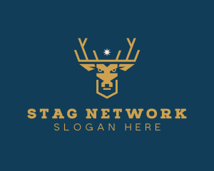 Deer Elk Crown logo design