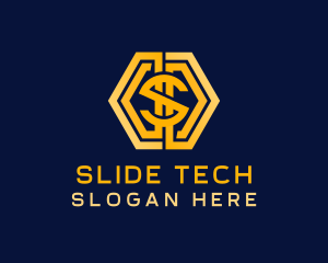 Tech Dollar Currency Letter S logo design