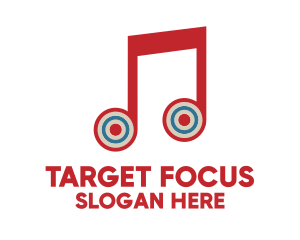 Musical Note Target logo design