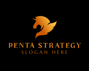 Stallion Horse Pegasus logo design