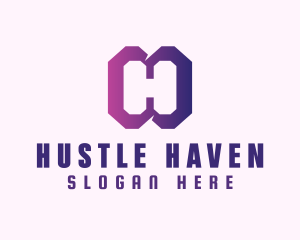 Gradient Letter H logo design