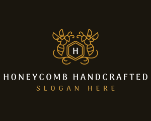 Bee Apiary Honeycomb logo