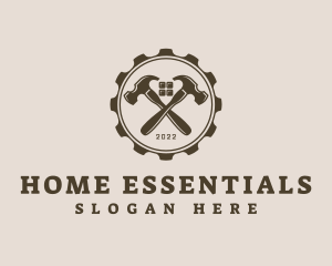 Home Construction Hammer logo design