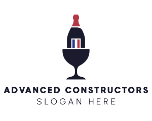 Wine Glass Bottle logo design