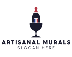 Wine Glass Bottle logo design