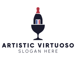 Wine Glass Bottle logo design