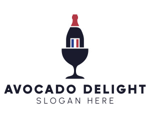 Wine Glass Bottle logo design