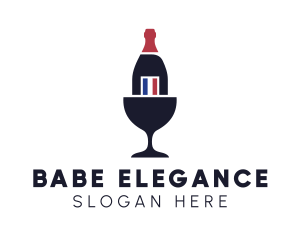 Wine Glass Bottle logo design